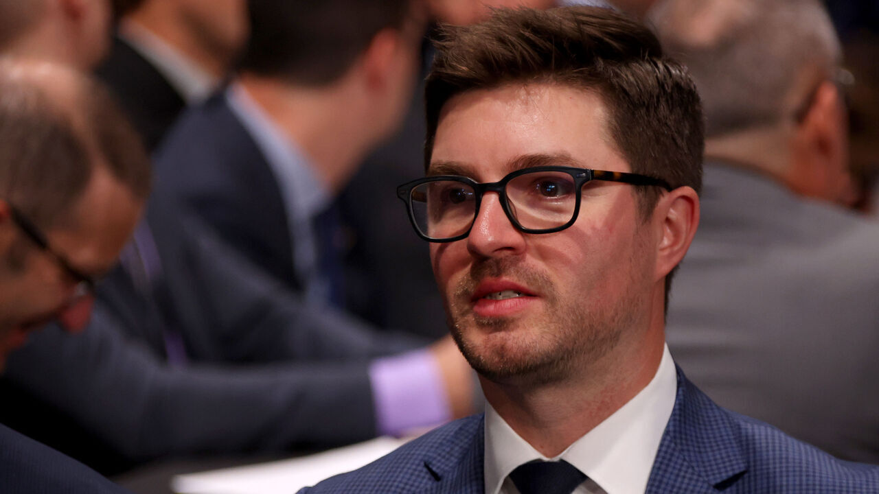 NASHVILLE, TENNESSEE - JUNE 29: Kyle Dubas of the Toronto Maple Leafs looks on during the 2023 Upper Deck NHL Draft - Rounds 2-7 at Bridgestone Arena on June 29, 2023 in Nashville, Tennessee.