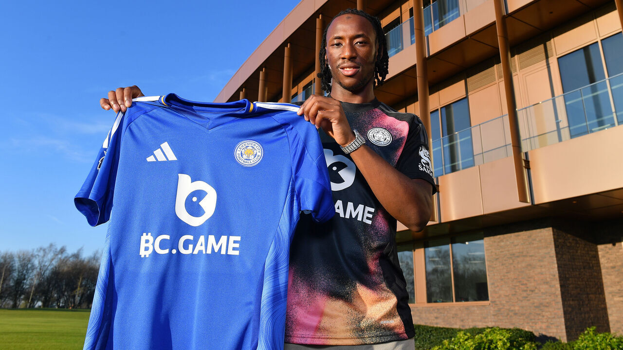 LEICESTER, ENGLAND - JANUARY 15: Leicester City unveil new signing Woyo Coulibaly at Seagrave Training Complex on January 15, 2025 in Leicester, United Kingdom.