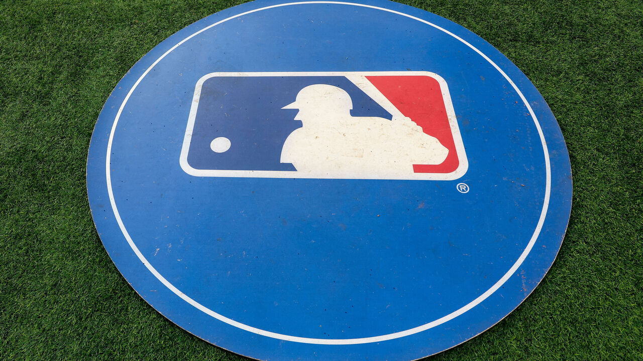TORONTO, CANADA - SEPTEMBER 10: A detail view of a batting circle with an MLB logo prior to a game between the New York Mets and the Toronto Blue Jays at Rogers Centre on September 10, 2024 in Toronto, Canada.