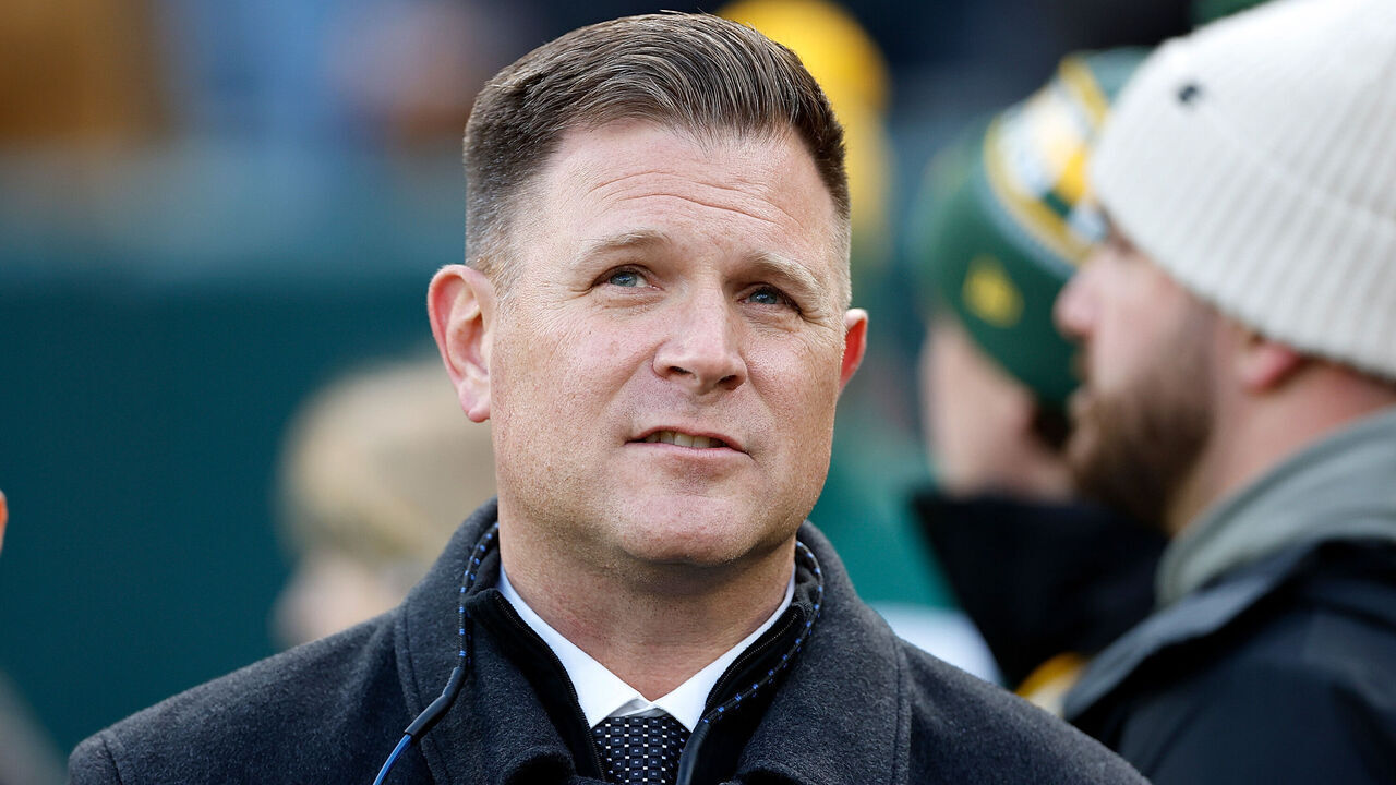 GREEN BAY, WISCONSIN - JANUARY 07: General Manager Brian Gutekunst of the Green Bay Packers looks on before the game between the Green Bay Packers and Chicago Bears at Lambeau Field on January 07, 2024 in Green Bay, Wisconsin.