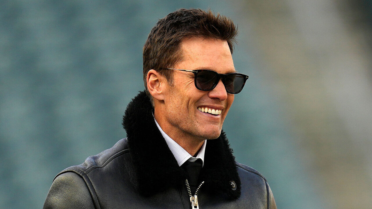 PHILADELPHIA, PENNSYLVANIA - JANUARY 12: Former NFL Player Tom Brady looks on prior to the NFC Wild Card Playoff between the Green Bay Packers and the Philadelphia Eagles at Lincoln Financial Field on January 12, 2025 in Philadelphia, Pennsylvania.