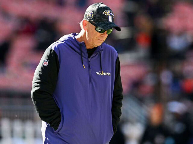 CLEVELAND, OHIO - OCTOBER 27: Offensive coordinator Todd Monken of the Baltimore Ravens looks on prior to a game against the Cleveland Browns at Huntington Bank Field on October 27, 2024 in Cleveland, Ohio.