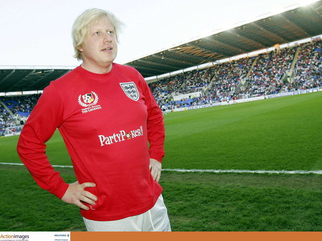 Image: https://assets-cms.thescore.com/uploads/image/file/76586/w640xh480_1370390.jpg?ts=1413380931 VIDEO London Mayor Boris Johnson trips child during friendly football  match  theScorecom