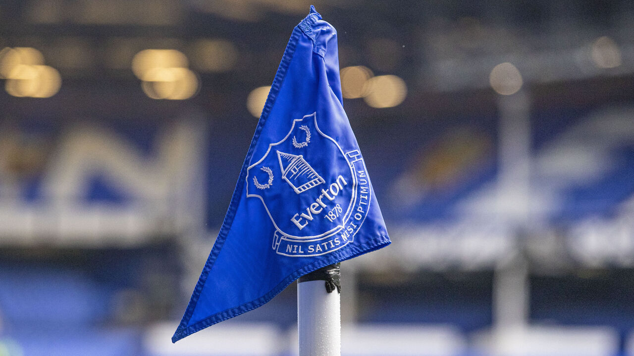 An Everton F.C. corner flag is present during the Premier League match between Everton and Chelsea at Goodison Park in Liverpool, England, on December 22, 2024.