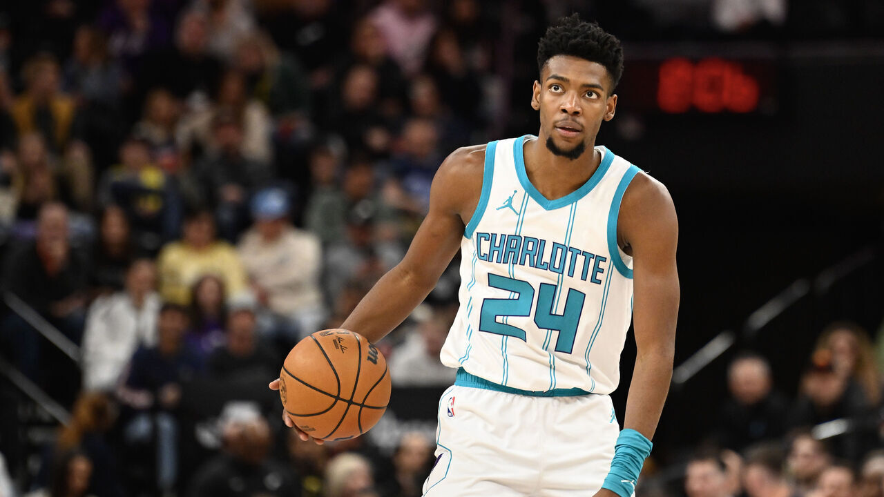 SALT LAKE CITY, UTAH - JANUARY 15: Brandon Miller #24 of the Charlotte Hornets in action during the first half of a game against the Utah Jazz at Delta Center on January 15, 2025 in Salt Lake City, Utah.