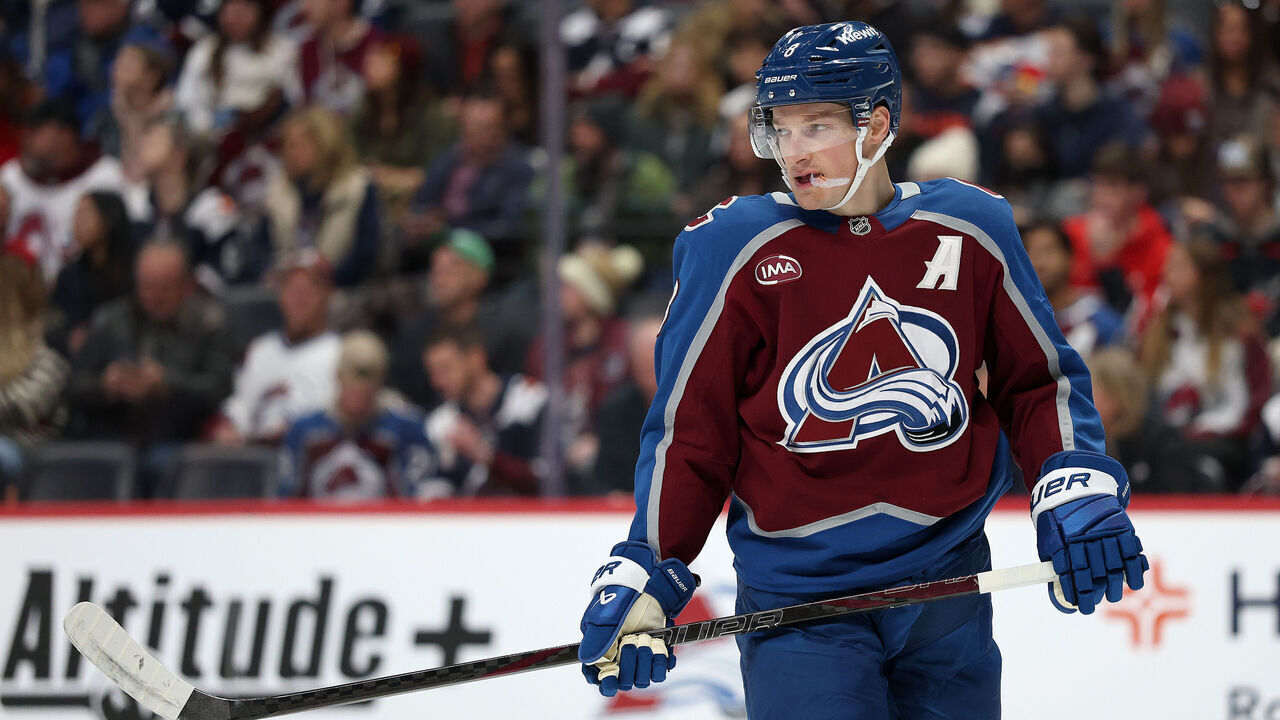 DENVER, COLORADO - JANUARY 16: Cale Makar #8 of the Colorado Avalanche plays the Edmonton Oilers in the first period at Ball Arena on January 16, 2025 in Denver, Colorado.