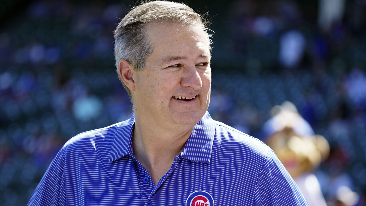 CHICAGO, ILLINOIS - SEPTEMBER 18: Tom Ricketts, Chairman of the Chicago Cubs stands on the field prior to a game between the Chicago Cubs and the Colorado Rockies at Wrigley Field on September 18, 2022 in Chicago, Illinois.