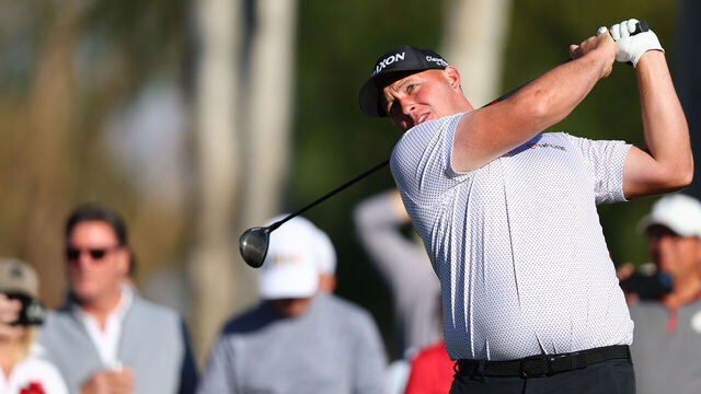 LA QUINTA, CALIFORNIA - JANUARY 18: Sepp Straka of Austria plays his shot from the ninth tee during the third round of The American Express 2025 at La Quinta Country Club on January 18, 2025 in La Quinta, California.