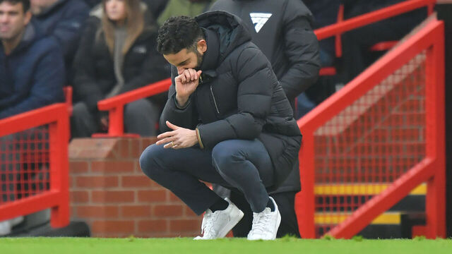 MANCHESTER, ENGLAND - JANUARY 19: Manchester United's Manager Ruben Amorim during the Premier League match between Manchester United FC and Brighton & Hove Albion FC at Old Trafford on January 19, 2025 in Manchester, England.