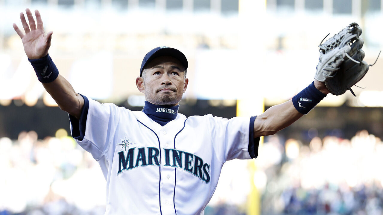 SEATTLE, WASHINGTON - APRIL 15: Ichiro Suzuki﻿ throws the ceremonial first pitch during Seattle’s home opener between the Mariners and the Houston Astros at T-Mobile Park on Friday, April 15, 2022 in Seattle, Washington. Ichiro will be inducted into the Seattle Mariners Hall of Fame in August.