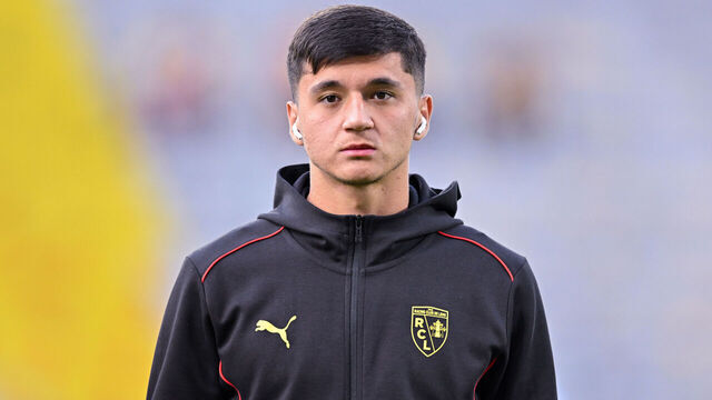 LENS, FRANCE - AUGUST 22: Abdukodir Khusanov of Lens looks on prior to the UEFA Europa Conference League qualifying round match between Lens and Panathinaikos at Stade Bollaert-Delelis on August 22, 2024 in Lens, France.