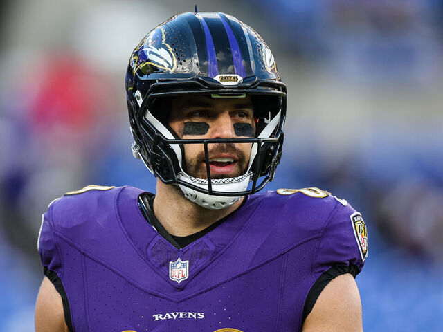 BALTIMORE, MD - JANUARY 04: Mark Andrews #89 of the Baltimore Ravens looks on before the game against the Cleveland Browns at M&T Bank Stadium on January 4, 2025 in Baltimore, Maryland.