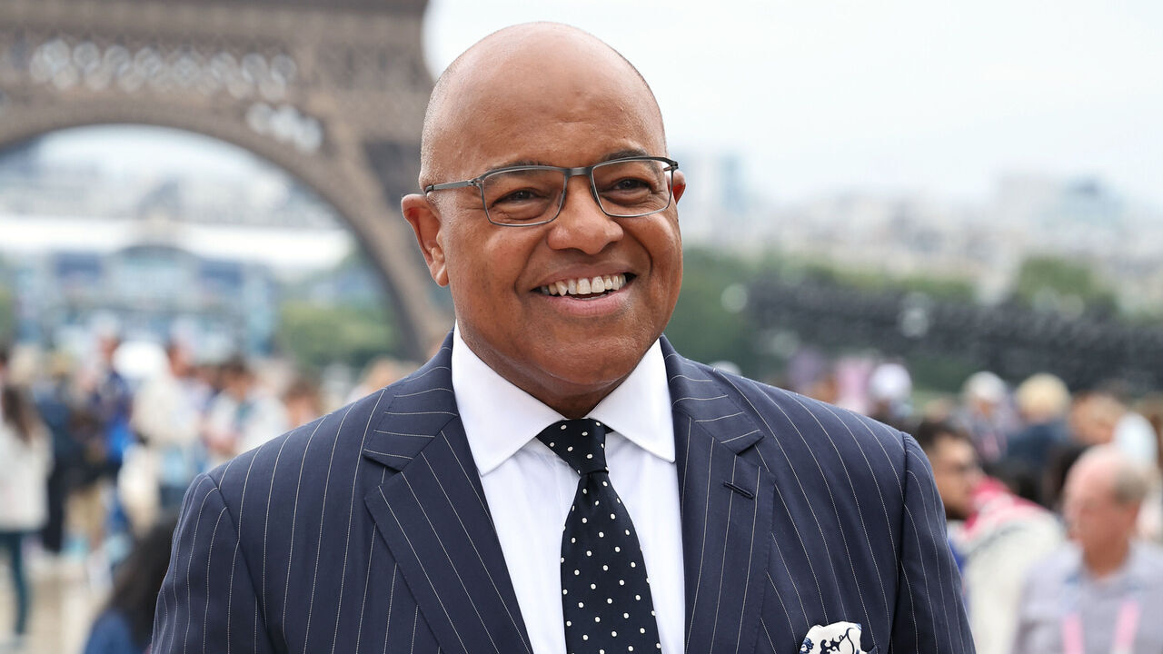 Mike Tirico arrives at the Trocadero ahead of the opening ceremony for the Paris 2024 Olympic Games. Picture date: Friday July 26, 2024.