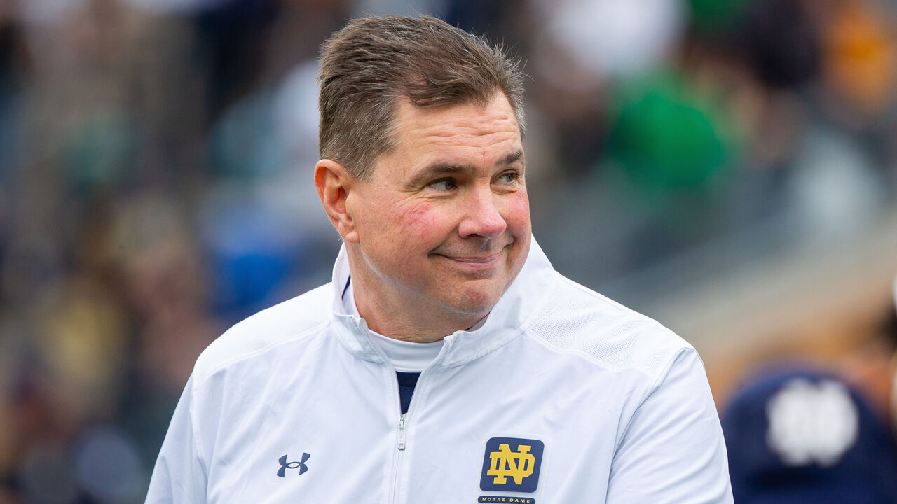 SOUTH BEND, IN - OCTOBER 28: Defensive Coordinator Al Golden before a game between University of Pittsburgh and University of Notre Dame at Notre Dame Stadium on October 28, 2023 in South Bend, Indiana.