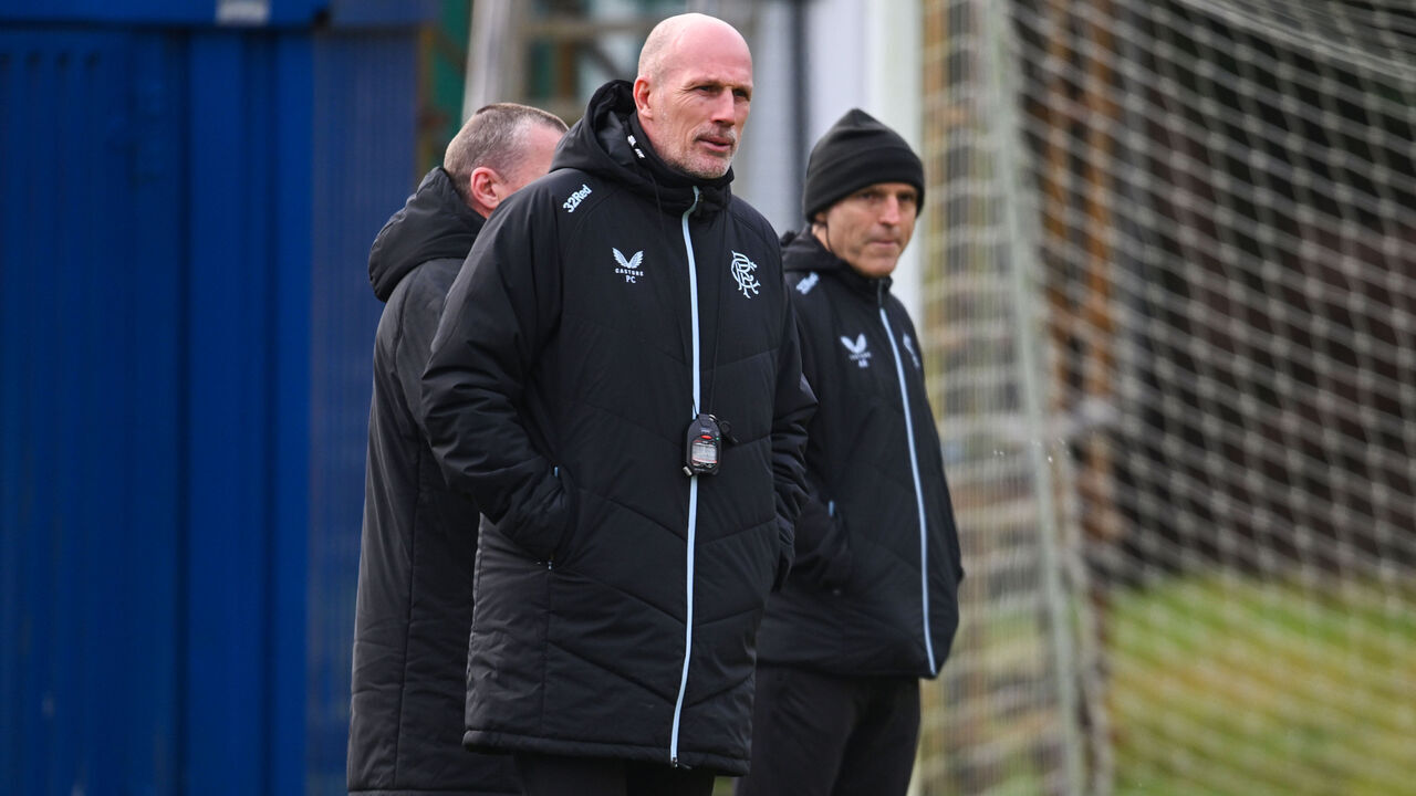 GLASGOW, SCOTLAND - JANUARY 22: Rangers manager Philippe Clement during a Rangers training session ahead of the UEFA Europa League match against Manchester United at the Rangers Training Centre, on January 22, 2025, in Glasgow, Scotland.