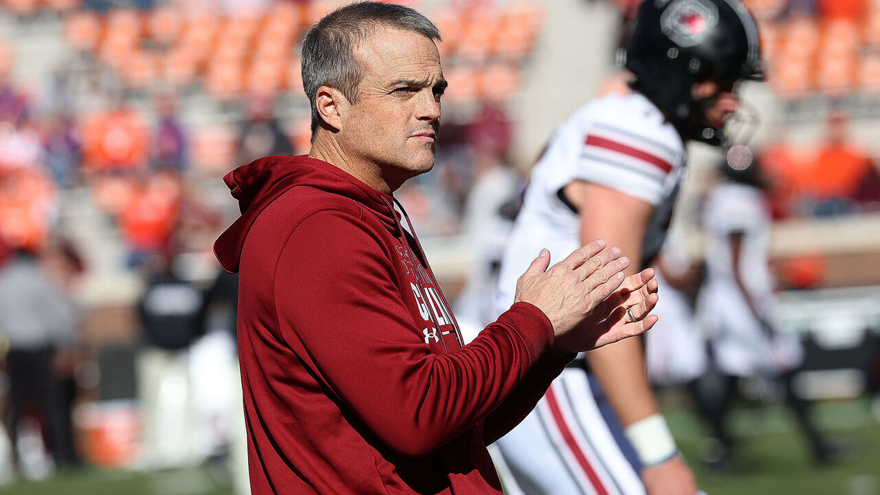 CLEMSON, SC - NOVEMBER 30: South Carolina Gamecocks head coach Shane Beamer during a college football game between the South Carolina Gamecocks and the Clemson Tigers on November 30, 2024 at Clemson Memorial Stadium in Clemson, S.C.