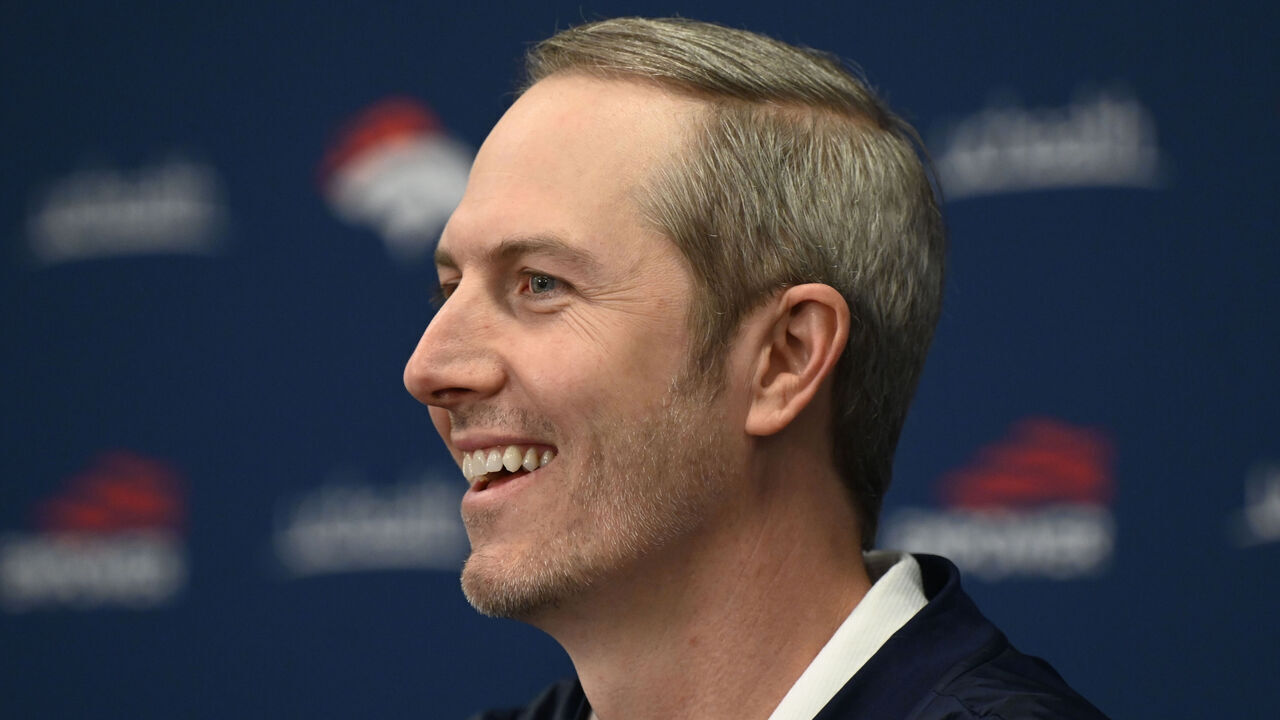CENTENNIAL, CO - APRIL 22: Denver Broncos assistant GM Darren Mougey during a pre-draft press conference at the Pat Bowlen Fieldhouse April 22, 2022. "n