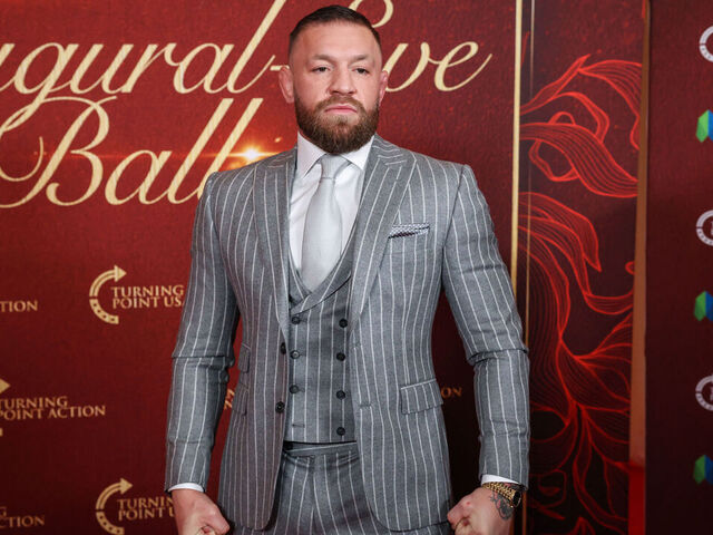 WASHINGTON, DC - JANUARY 19: Conor McGregor walks the red carpet at the Turning Point USA Inaugural-Eve Ball at the Salamander Hotel on January 19, 2025 in Washington, DC.