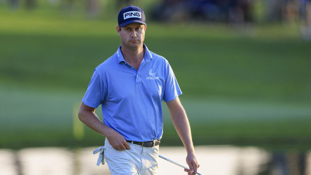 LA JOLLA, CALIFORNIA - JANUARY 24: Harris English looks on while playing the 18th hole during the third round of the Farmers Insurance Open 2025 at Torrey Pines Golf Course on January 24, 2025 in La Jolla, California.