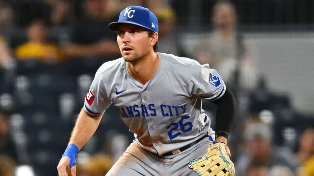 PITTSBURGH, PENNSYLVANIA - SEPTEMBER 13: Adam Frazier #26 of the Kansas City Royals in action during the game against the Pittsburgh Pirates at PNC Park on September 13, 2024 in Pittsburgh, Pennsylvania.
