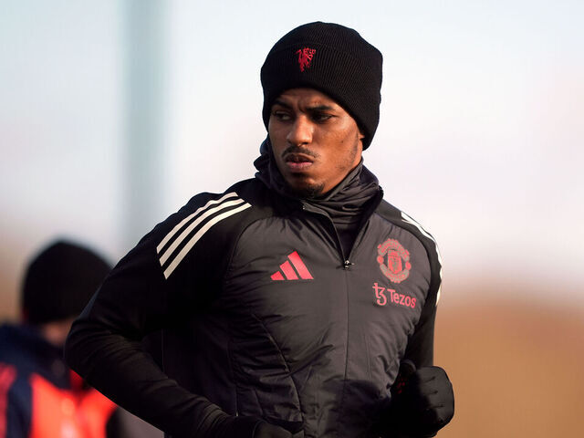Manchester United's Marcus Rashford during a training session at the Trafford Training Centre, Carrington, Manchester. Picture date: Wednesday January 29, 2025.