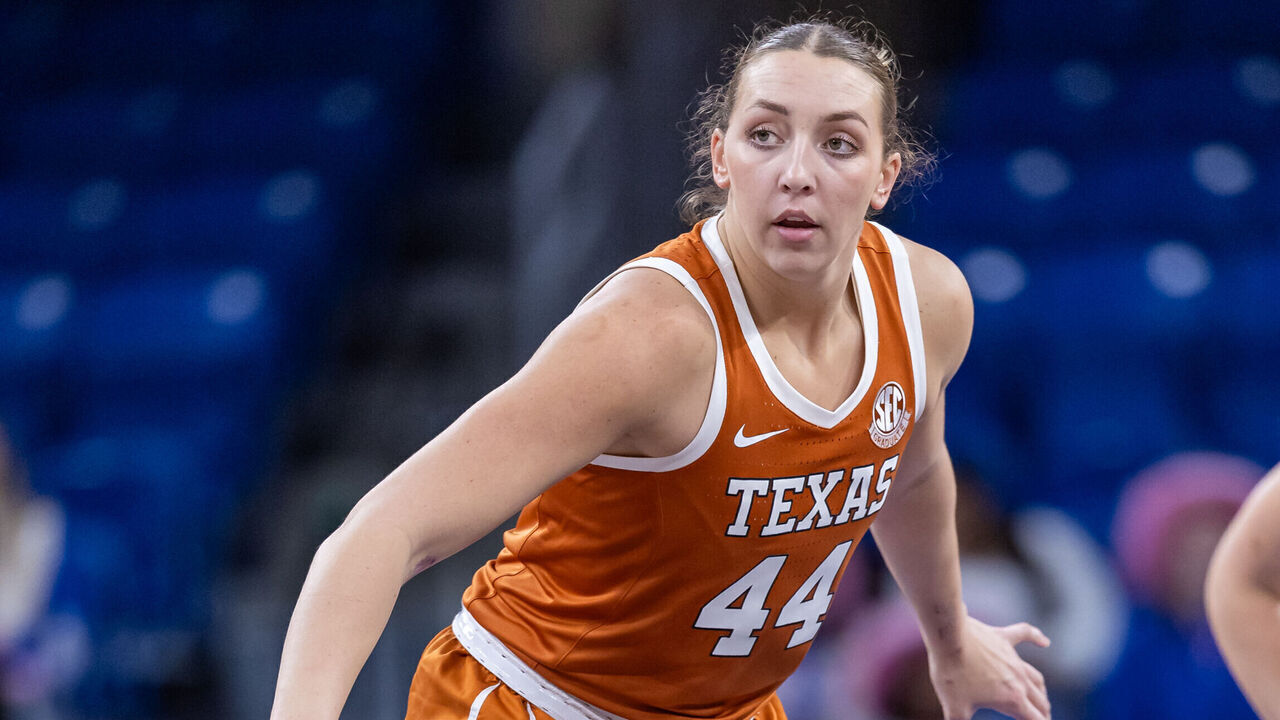 CHICAGO, ILLINOIS - NOVEMBER 17: Taylor Jones #44 of the Texas Longhorns is seen during the game against the DePaul Blue Demons at Wintrust Arena on November 17, 2024 in Chicago, Illinois.