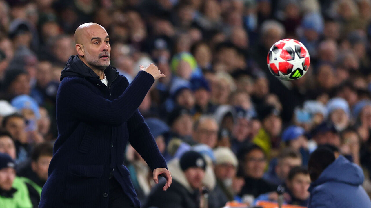 MANCHESTER, ENGLAND - JANUARY 29: Pep Guardiola, Manager of Manchester City during the UEFA Champions League 2024/25 League Phase MD8 match between Manchester City and Club Brugge KV at City of Manchester Stadium on January 29, 2025 in Manchester, England.