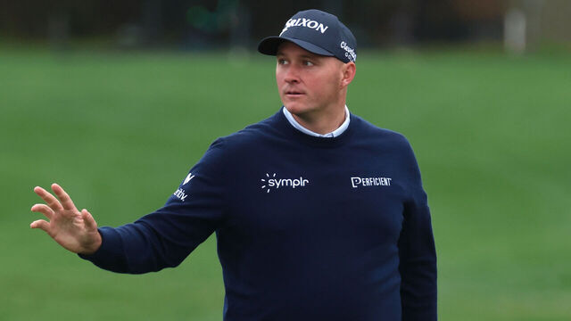 PEBBLE BEACH, CALIFORNIA - FEBRUARY 01: Sepp Straka of Austria acknowledges the crowd during the third round of the AT&T Pebble Beach Pro-Am 2025 at Pebble Beach Golf Links on February 01, 2025 in Pebble Beach, California.