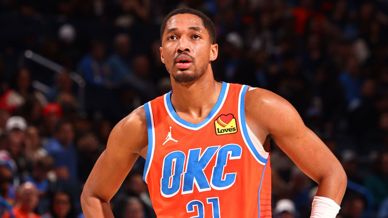 OKLAHOMA CITY, OK - FEBRUARY 1: Aaron Wiggins #21 of the Oklahoma City Thunder looks on during the game on February 1, 2025 at Paycom Center in Oklahoma City, Oklahoma. Mandatory Copyright Notice: Copyright 2024 NBAE