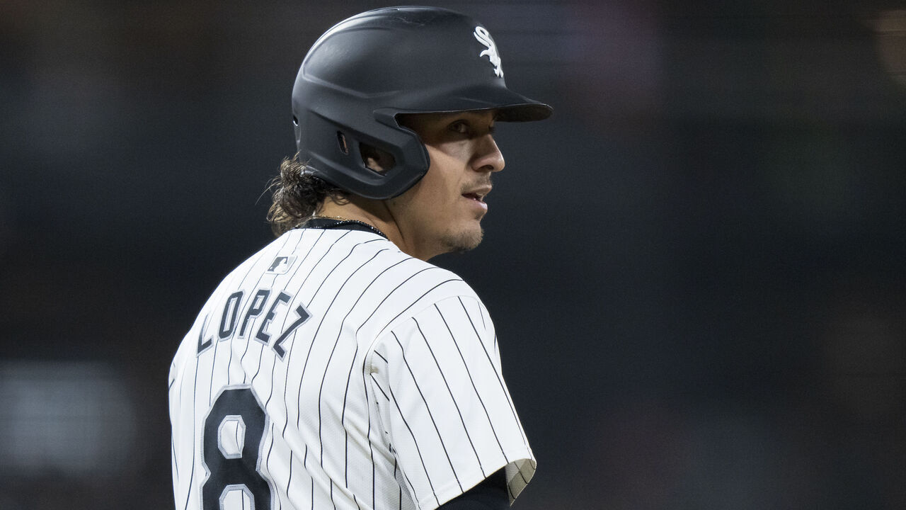 CHICAGO, IL - SEPTEMBER 24: Nicky Lopez #8 of the Chicago White Sox looks on during the game between the Los Angeles Angels and the Chicago White Sox at Guaranteed Rate Field on Tuesday, September 24, 2024 in Chicago, Illinois.