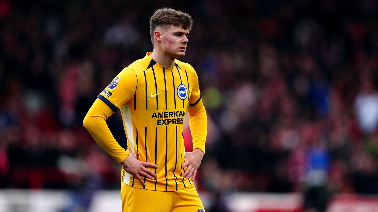 Brighton and Hove Albion's Evan Ferguson during the Premier League match at the City Ground, Nottingham. Picture date: Saturday February 1, 2025.