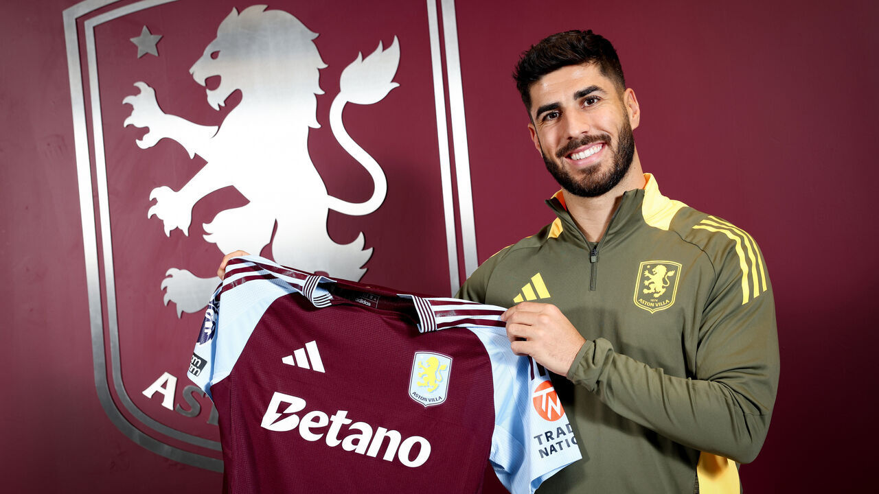 BIRMINGHAM, ENGLAND - FEBRUARY 03: Marco Asensio of Aston Villa poses for a picture at Bodymoor Heath training ground on February 03, 2025 in Birmingham, England.