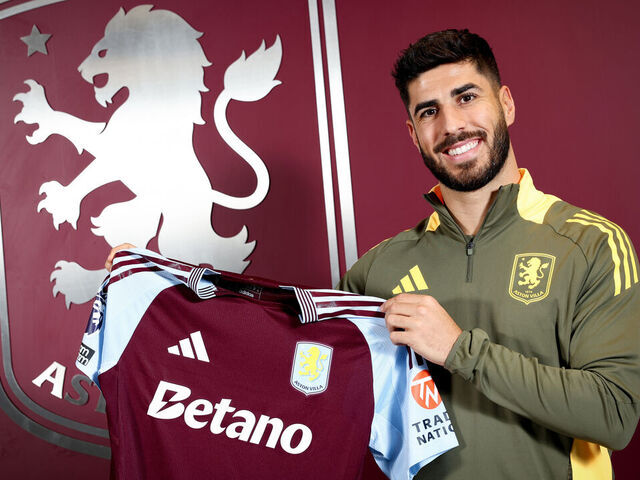 BIRMINGHAM, ENGLAND - FEBRUARY 03: Marco Asensio of Aston Villa poses for a picture at Bodymoor Heath training ground on February 03, 2025 in Birmingham, England.