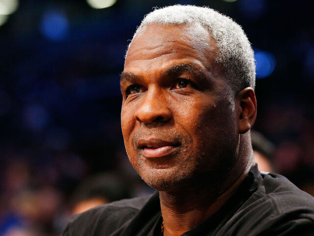 BROOKLYN, NY - MARCH 12: (NEW YORK DAILIES OUT) Former NBA player Charles Oakley attends a game between the Brooklyn Nets and the New York Knicks at Barclays Center on March 12, 2017 in the Brooklyn borough of New York City. The Nets defeated the Knicks 120-112. NOTE TO USER: User expressly acknowledges and agrees that, by downloading and/or using this photograph, user is consenting to the terms and conditions of the Getty Images License Agreement.