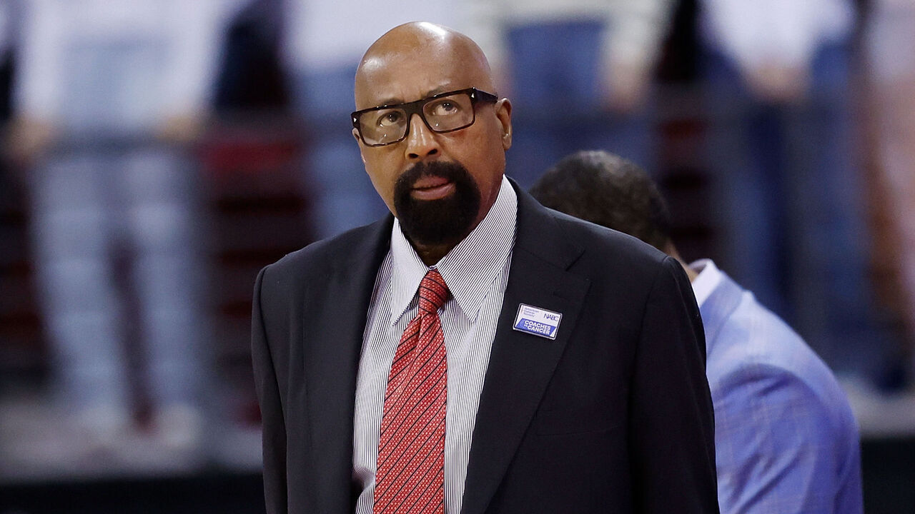 MADISON, WISCONSIN - FEBRUARY 04: Mike Woodson head coach of the Indiana Hoosiers looks on during the second half of the game against the Wisconsin Badgers at Kohl Center on February 04, 2025 in Madison, Wisconsin.