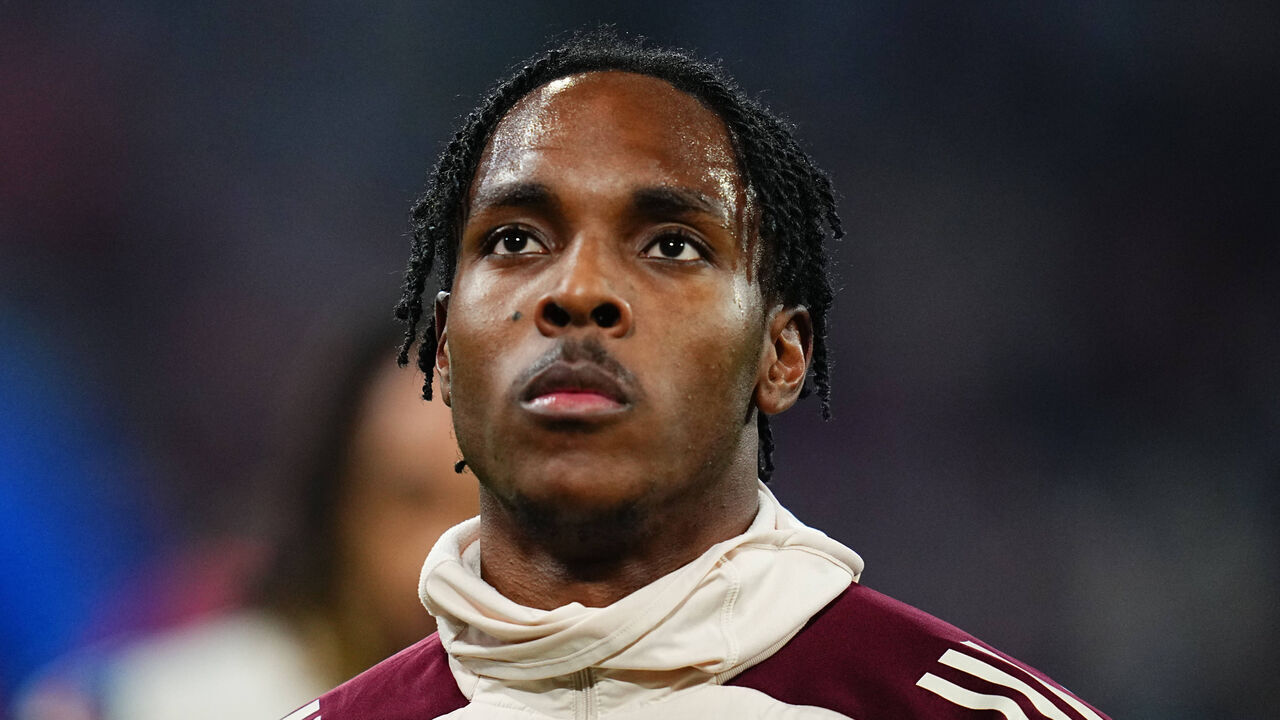 Mathys Tel (Bayern Munich) looks on during the Champions League MD8 match between Bayern Munich and Slovan Bratislava in Allianz Arena, Munich, Germany on January 29 2025.