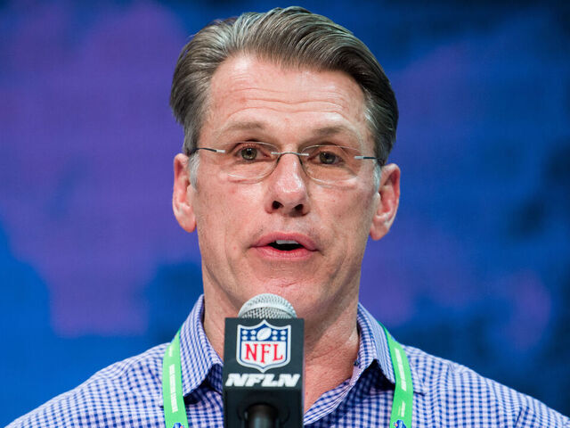 INDIANAPOLIS, IN - FEBRUARY 25: Minnesota Vikings general manager Rick Spielman answers questions from the media during the NFL Scouting Combine on February 25, 2020 at the Indiana Convention Center in Indianapolis, IN.