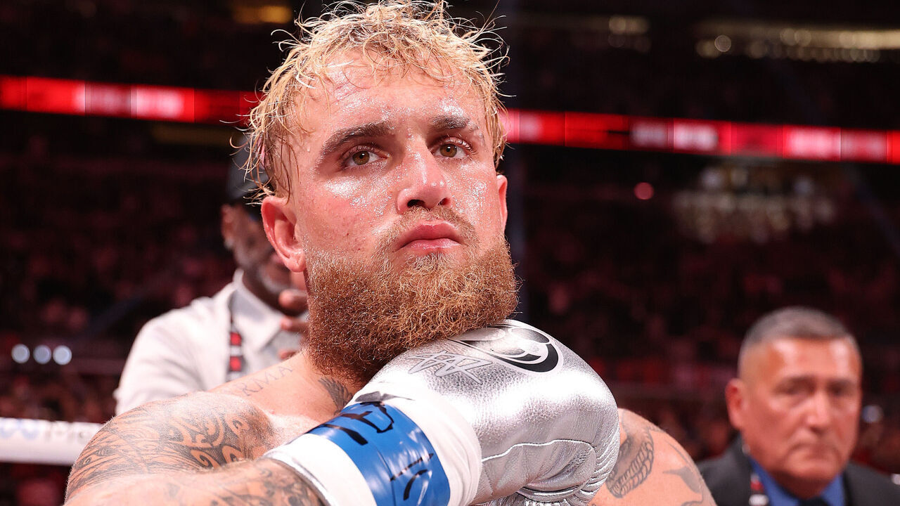 ARLINGTON, TEXAS - NOVEMBER 15: Jake Paul is introduced before his fight against Mike Tyson fight during LIVE On Netflix: Jake Paul vs. Mike Tyson at AT&T Stadium on November 15, 2024 in Arlington, Texas.