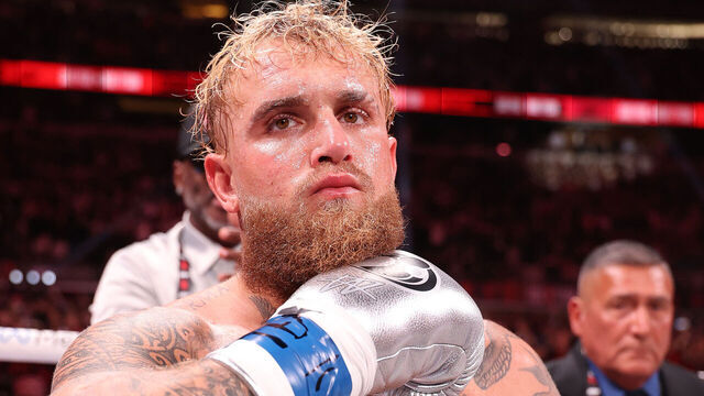 ARLINGTON, TEXAS - NOVEMBER 15: Jake Paul is introduced before his fight against Mike Tyson fight during LIVE On Netflix: Jake Paul vs. Mike Tyson at AT&T Stadium on November 15, 2024 in Arlington, Texas.