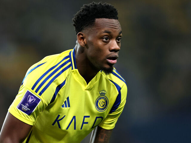 RIYADH, SAUDI ARABIA - FEBRUARY 03: Jhon Duran of Al Nassr looks on during the AFC Champions League Elite match between Al-Nassr and Al Wasl at King Saud University Stadium on February 03, 2025 in Riyadh, Saudi Arabia.