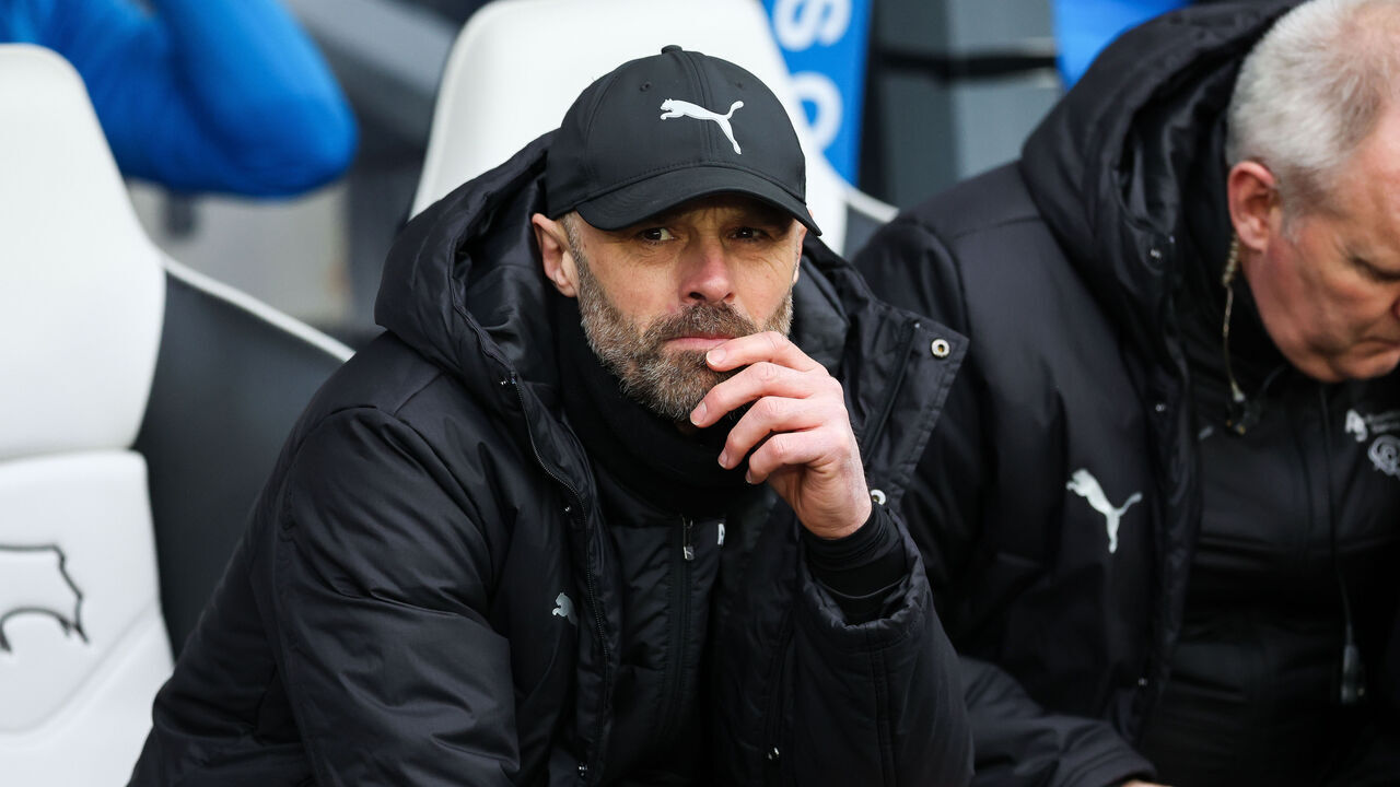 Derby County manager Paul Warne before the Sky Bet Championship match at Pride Park Stadium, Derby. Picture date: Saturday February 1, 2025.