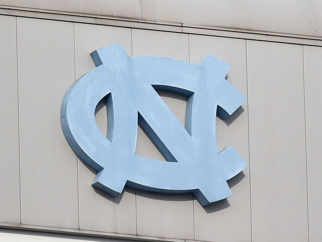 CHAPEL HILL, NC - NOVEMBER 18: A detail view of the North Carolina logo and lights during the game between the Western Carolina Catamounts and the North Carolina Tar Heels at Kenan Stadium on November 18, 2017 in Chapel Hill, North Carolina. UNC won 65-10.