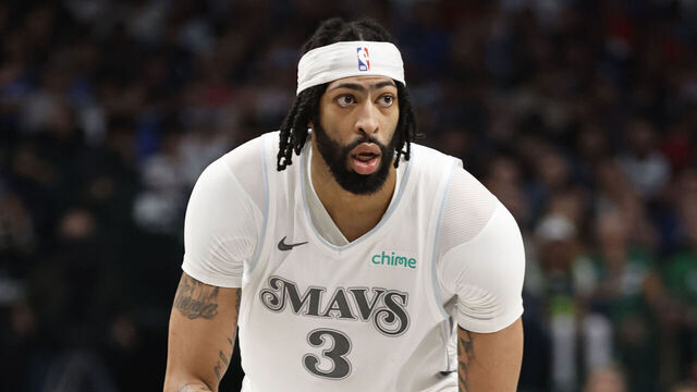 DALLAS, TX - FEBRUARY 8: Anthony Davis #3 of the Dallas Mavericks dribbles the ball during the game against the Houston Rockets on February 8, 2025 at American Airlines Center in Dallas, Texas. Mandatory Copyright Notice: Copyright 2025 NBAE
