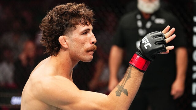 SYDNEY, AUSTRALIA - FEBRUARY 09: Quillan Salkilld of Australia reacts after a knockout victory against Anshul Jubli of India in a lightweight fight during the UFC 312 event at Qudos Bank Arena on February 09, 2025 in Sydney, Australia.