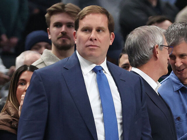 DALLAS, TX - JANUARY 7: Governor Patrick Dumont of the Dallas Mavericks looks on during the game against the Los Angeles Lakers on January 7, 2025 at American Airlines Center in Dallas, Texas. Mandatory Copyright Notice: Copyright 2025 NBAE
