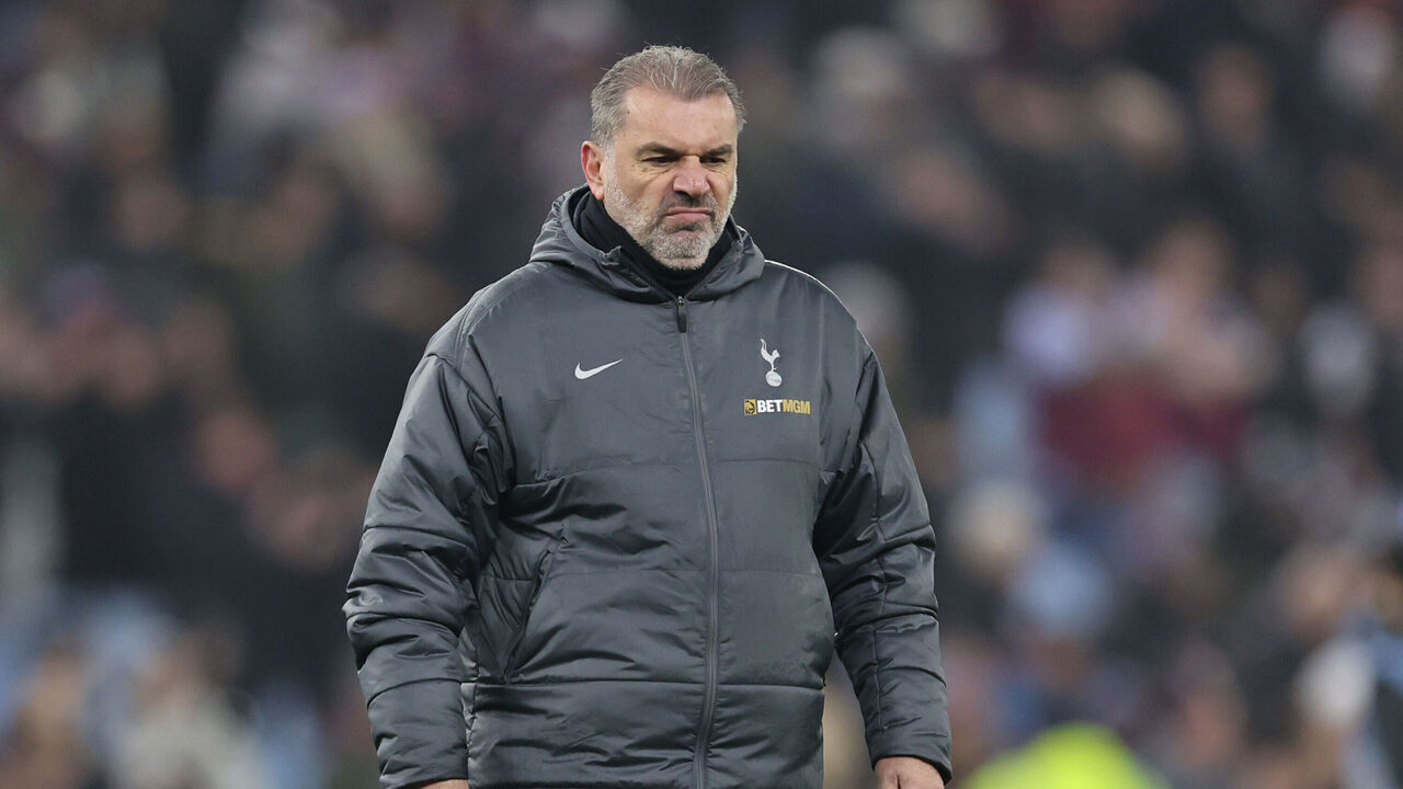 BIRMINGHAM, ENGLAND - FEBRUARY 09: Ange Postecoglou manager / head coach of Tottenham Hotspur after the Emirates FA Cup Fourth Round match between Aston Villa and Tottenham Hotspur at Villa Park on February 09, 2025 in Birmingham, England.