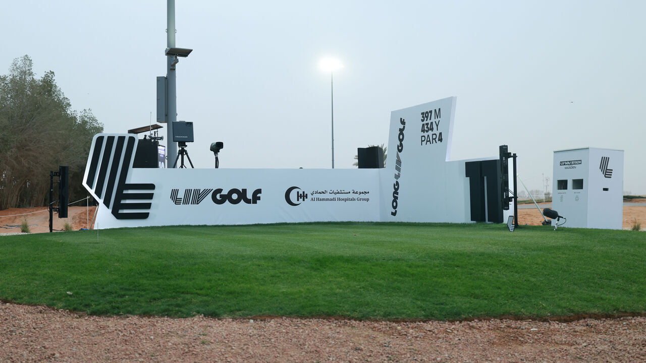 RIYADH, SAUDI ARABIA - FEBRUARY 6: General View of the 11th hole before the start of day one of LIV Golf Riyadh at Riyadh Golf Club on February 6, 2025 in Riyadh, Saudi Arabia.