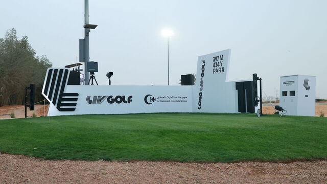 RIYADH, SAUDI ARABIA - FEBRUARY 6: General View of the 11th hole before the start of day one of LIV Golf Riyadh at Riyadh Golf Club on February 6, 2025 in Riyadh, Saudi Arabia.