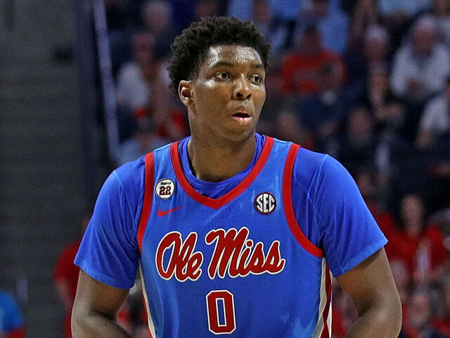 OXFORD, MISSISSIPPI - FEBRUARY 01: Malik Dia #0 of the Mississippi Rebels during the game against the Auburn Tigers at The Pavilion at Ole Miss on February 01, 2025 in Oxford, Mississippi.