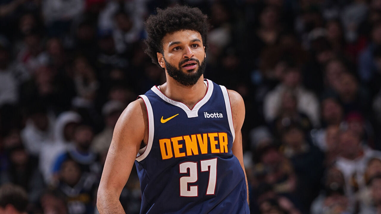 DENVER, CO - FEBRUARY 12: Jamal Murray #27 of the Denver Nuggets looks on during the game against the Portland Trail Blazers on February 12, 2025 at Ball Arena in Denver, Colorado. NOTE TO USER: User expressly acknowledges and agrees that, by downloading and/or using this Photograph, user is consenting to the terms and conditions of the Getty Images License Agreement. Mandatory Copyright Notice: Copyright 2025 NBAE